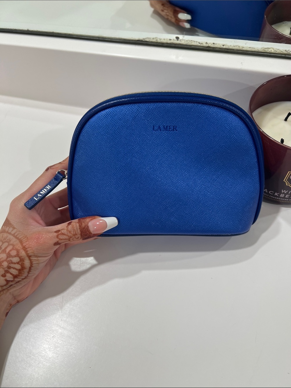La Mer cosmetic bag